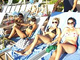 Lounging at the pool