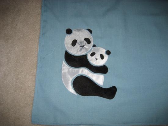 Pan-boo on blue linen