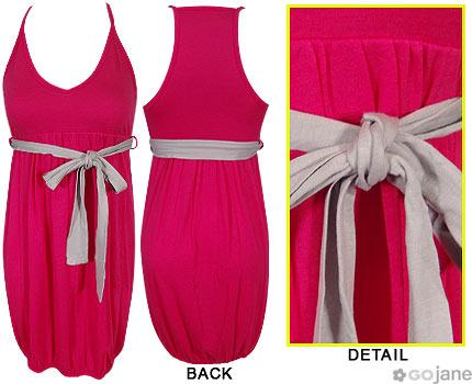 GoJane.com - Fushia and grey dress