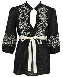 Forever21.com - Black Embroidered Woven Top
