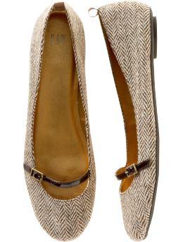 Gap.com: Women: Petites: Herringbone mary jane ballet flat