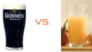 Guinness versus Orange Juice