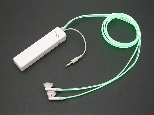 Totally Geeky or Geek Chic? Neon Cables And Headset For iPod
