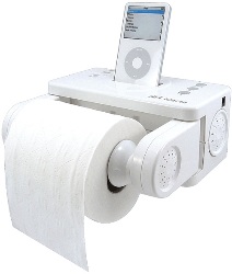 Totally Geeky or Geek Chic? iPod Dock Toilet Paper Holder