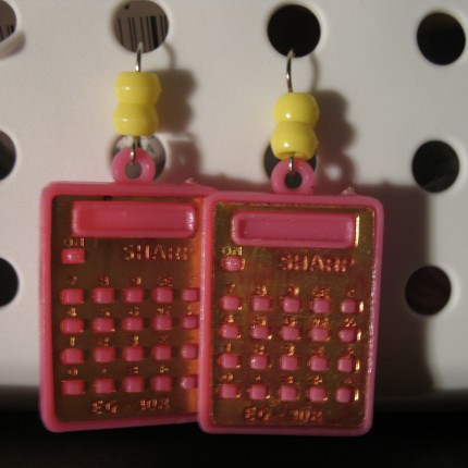 Totally Geeky or Geek Chic? Pink Calculator Earrings