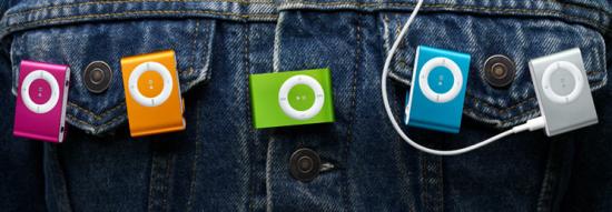 iPod Shuffle Now Available in Bright Colors!