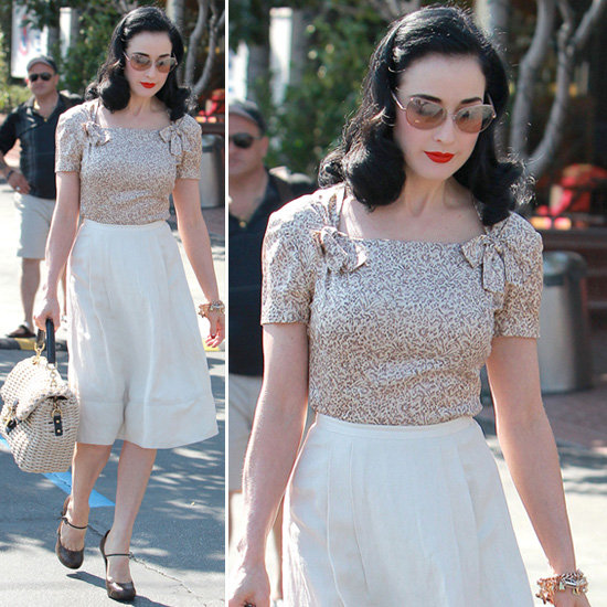 Dita Von Teese Wearing White Skirt | POPSUGAR Fashion