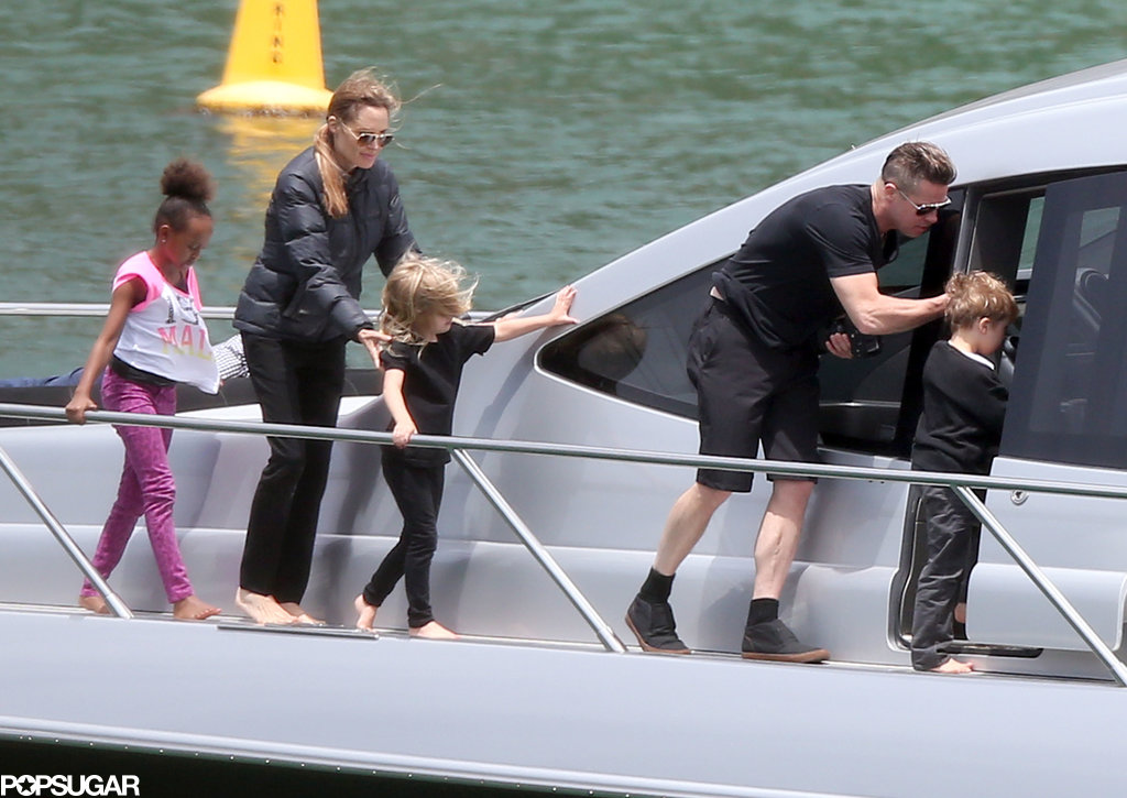 Brad Pitt and Angelina Jolie on a Yacht | Pictures | POPSUGAR Celebrity