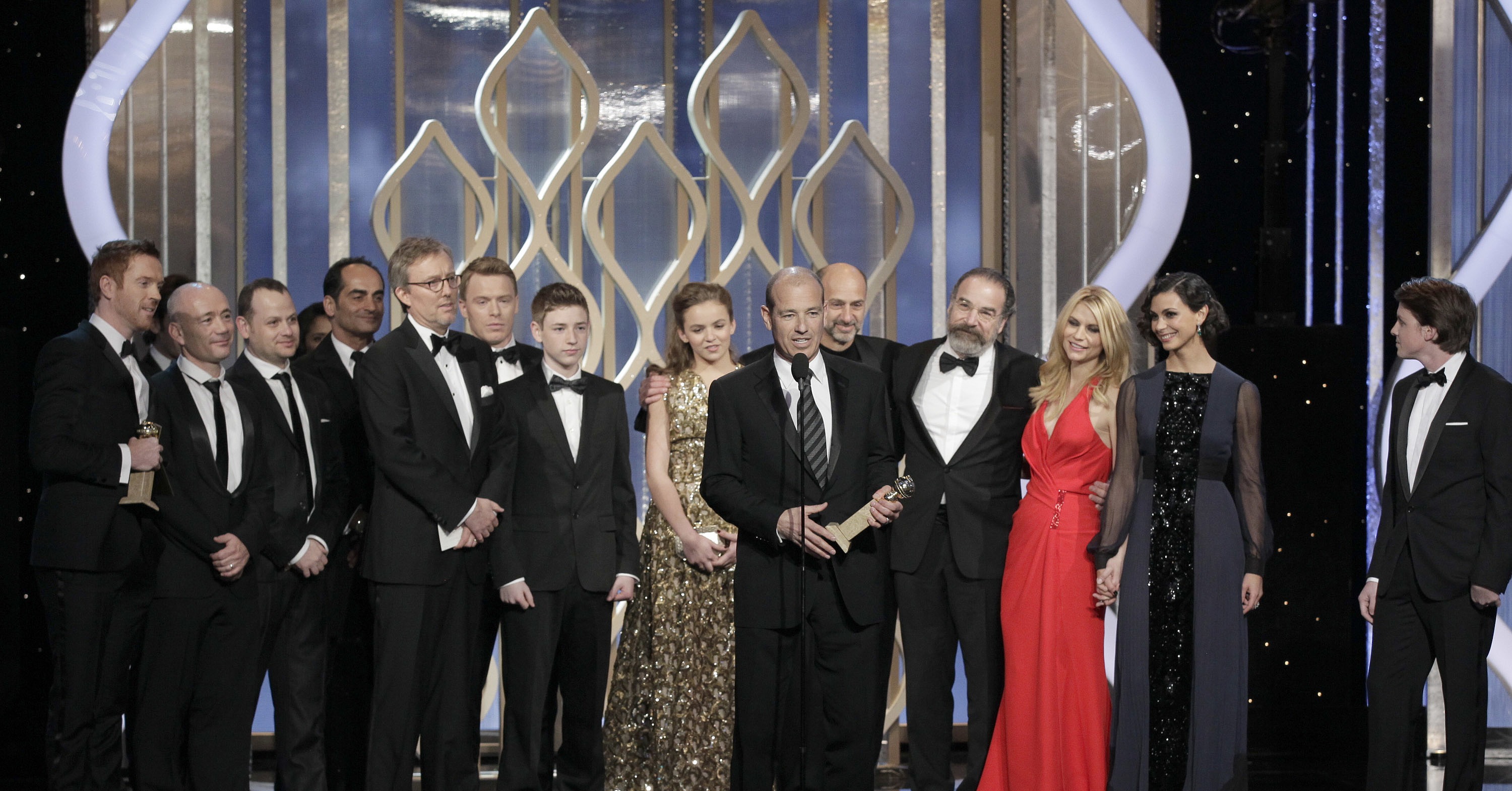 The cast and crew of Homeland accepted the award for best TV series ...