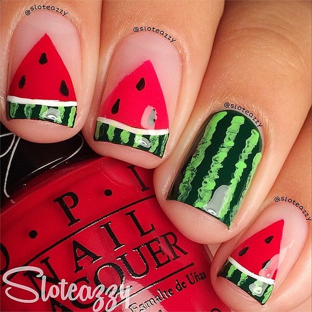 Watermelon Nail Art | POPSUGAR Beauty